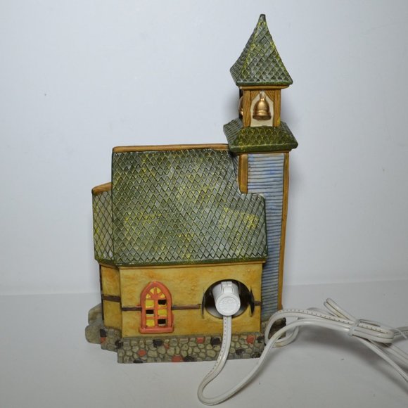 Harvest Hand Painted Porcelain Lighted Church Fall Decor - Picture 7 of 7